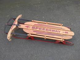 Vintage Genuine Gladding Speedaway Wood Metal Wooden Snow ...