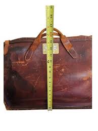 Antique Gladstone (?) Western Traveling Suitcase Leather Doctor Bag 4 Movie Prop | eBay