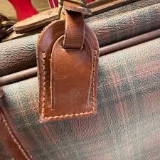 U1205 Vintage Polo Ralph Lauren Full Size Leather Tartan Suitcase | EstateSales.org
