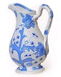 Antique Wedgewood Blue Color Porcelain Pitcher 1800s ...