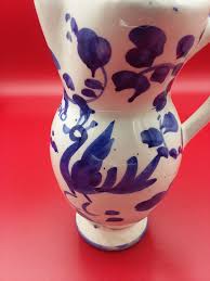 Blue and White Pitcher Marked R Gargano - Etsy