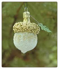 Frosted Acorn with Glitter Ornament