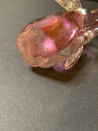 Pink Elephant Clear Glass with Pink Swirls Figurine with ...