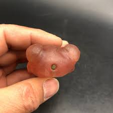 China Hongshan Culture Old Red Crystal Carved Cicada Amulet ...