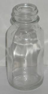 Vintage Round Clear Glass Bottle Apothecary Prop Vase Barn Dig Dump Find | eBay