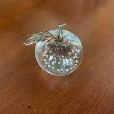 Accents | Vintage Glass Apple Paperweight | Poshmark