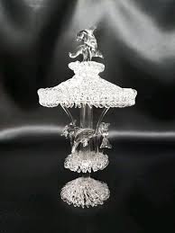 Dolphin Spinning Carousel Figurine Hand Blown Clear Glass ...