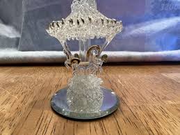 Glass Baron Carousel Figurine With Gold Trim Accents & Flag ...