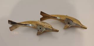 Vintage Pair of Brass Dolphins 6" Long - Etsy
