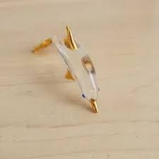 Accents | Glass And Gold Dolphin Crystal Figurine | Poshmark