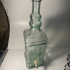 Vintage 18" Tall Aqua Green Glass Beverage Drink Dispenser ...