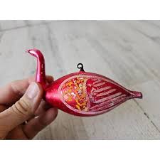 Antique red swan glass mercury ornament AS IS Xmas tree ...