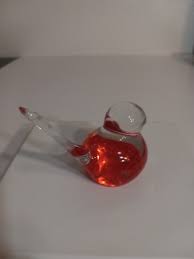 Czech Republic Glass Bird Red Figurine Paperweight 2.5” Tall ...