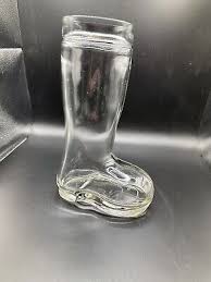 Large 9” glass Beer Boot mug/Vase Man cave Home decor ...