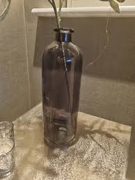 Large Grey Open Glass Bottle Vase | eBay UK