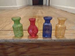 ART & ARTIFACT Etched Petite Glass Bud Vase Set of 4 Fun ...
