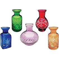 ART & ARTIFACT Set of 5 Petite Glass Bud Vases in Clear or ...