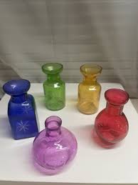 Small Crystal Colored Bud Vases Hand cut Various Colors ...