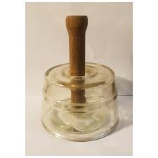 Cow pattern glass butter mold. For Sale at Ruby Lane