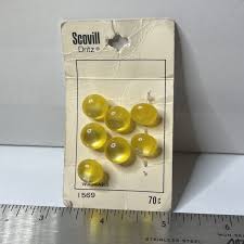 Vintage Scoville Dritz Carded Buttons YELLOW TRANSLUCENT Estate 11mm JAPAN | eBay