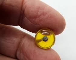 Vintage Buttons 1 Small Yellow Charmstring, Glass 7/16" 11mm, Center Metal Pin and Shank(jul 664 24) - Etsy