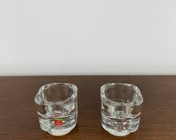 GULF Vintage Glass Candle Holder Set | 70s | Retro Italian ...