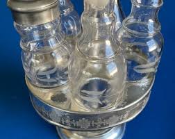 Rare Antique Collectible Victorian 1862 ROGERS, SMITH & Co Silver "old Soldier" Lazy Susan Ornate Cruet/5 Piece Condiments Holder, New Haven - Etsy