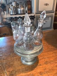 Set of 5 Vintage Glass Salad Dressing Cruets With Chrome Carrier, Lazy Susan, Bottles Are Mismatched Set - Etsy Australia