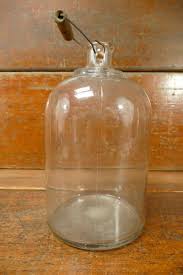 Antique Rustic Glass Pontil One Gallon Jug Bottle w/ Wire Wood Handle - Empty | eBay