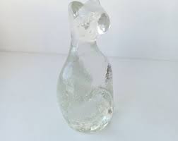 Vintage Glass Handmade Figurine of a Cat Scandinavia Glass Cat by Eneryda Glasbruk Sweden - Etsy