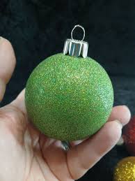 Glitter Ornaments Set Of 6 Two Sizes Vintage | eBay