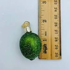 Unique Vintage | Holiday | Vintage Old World Christmas Green Glittery Olive Hand Blown Christmas Ornament | Poshmark