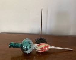 Vintage Christmas Tree Topper, 1960's Commodore Blue Glitter ...