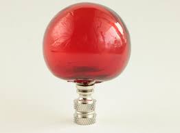 Red Blown Glass Lamp Finial | Chairish