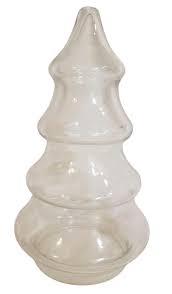Clear Glass 8" Christmas Tree Lidded Candy Jar Holder - Etsy