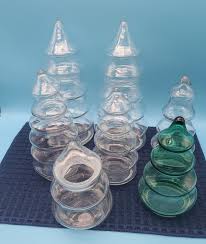 Vintage 7 Piece Christmas Tree Glass Apothocary Candy Jars ...