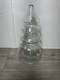 Glass Christmas Tree Canister Jar 6 Tier 9" Tall Candy Nuts ...