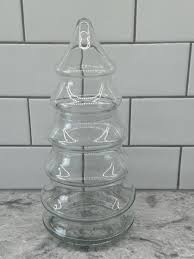 VTG 10” high Large Clear Glass Christmas Tree Apothecary ...