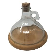 Vintage One Gallon Half Bottle Jug - Dome Glass & Wood Board w/ Cork Plug | eBay