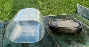 Vintage Oval Pressed Glass Dome Globe Mantel Clock Steam ...