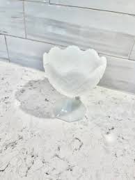 Napco Milk Glass Compote Candy Dish With Diamond Pattern #1184, Vintage White Milk Glass Vase Planter - Etsy
