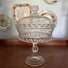 Ripley & Co Dakota Covered Etched Baby Thumbprint Compote Tazza W/lid 12” - Etsy Ireland