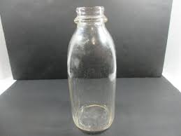 VINTAGE ONE QUART BLANK CLEAR GLASS DAIRY MILK BOTTLE | eBay