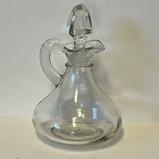Vintage Anchor Clear Glass Oil or Vinegar Cruet Glass Stopper 5" Small Decanter | eBay