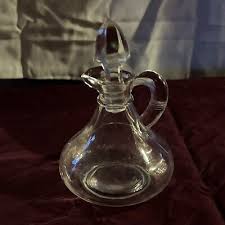 Glass Oil/Vinegar Pitcher With Lid, Vintage | eBay