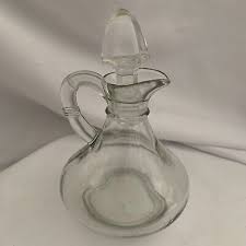 Vintage Clear Glass Vinegar Oil Carafe Pitcher With Stopper | eBay