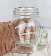 7pc MW Polar Foods USA Made Clear Glass Jars Handles 4"x 2.5 ...
