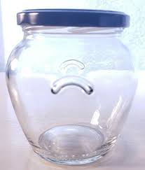 Mustard Pot Style Glass Jar w/ metal, twist on cover ...