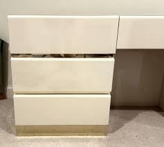 Post Modern Mid Century Lacquered Desk with Sleek Brass Accents | eBay