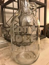 Half Gallon Clear Etched Glass Water Bottle Jar Jug 64 oz. A1168 # 27 | eBay Australia